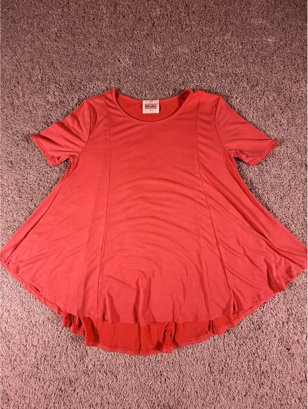 Ella Mara Women’s Boho Blouse Size Small Coral Short Sleeve Summer